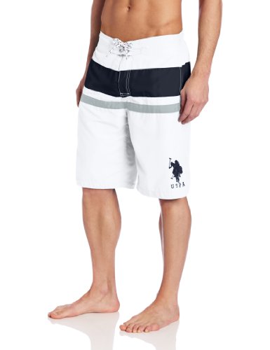 U.S. Polo Assn. Men's Double Color Block Short, White, X-Large