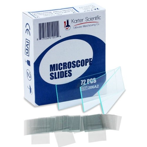 72 Blank Microscope Slides and 100 Square Cover Glass