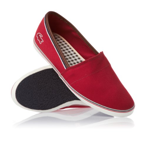 LACOSTE AIMARD RED CANVAS PLIMSOLLS AP SRM Shoes 7-25srm2246047 (10.5)
