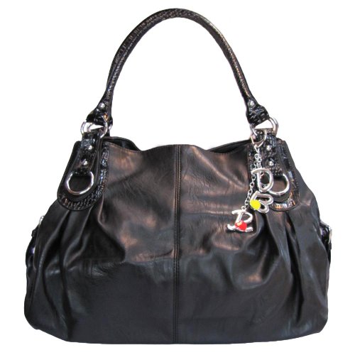 Large Charm Hobo Handbag (Black)