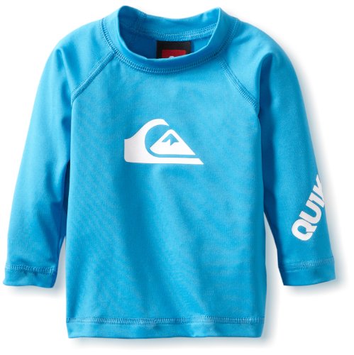 Quiksilver Baby-Boys Infant All Time Long Sleeve Surf Shirt, Cyan, 24 Months