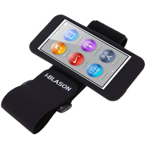i-Blason Sport Armband and Flexible Case Combo for iPod nano 7th generation + Screen Protector and Wire organizer (2012 September version iPod Nano 7G) Black