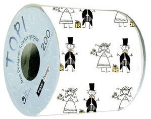 One Roll of Wedding Print Toilet Paper