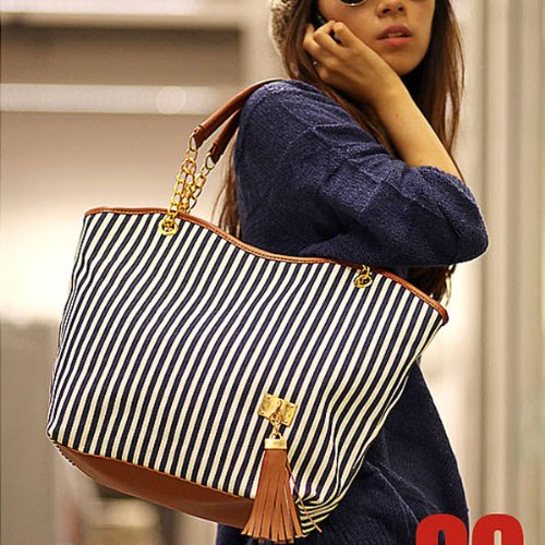 Simplified Style Handbag Elegant Shoulder Bag Canvas Purse