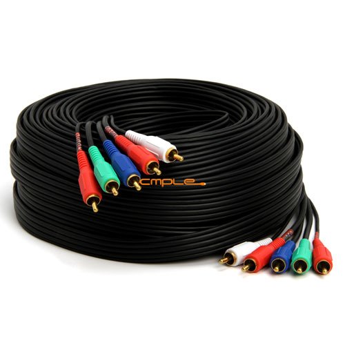 Component Video Audio Cable 5x RCA Gold HDTV RGB YPbPr 75 feet 75ft