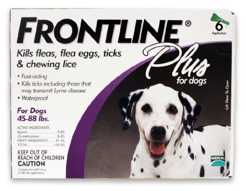 Merial Frontline Plus Flea and Tick Control for  45 to 88-Pound Dogs, 6 Applicators