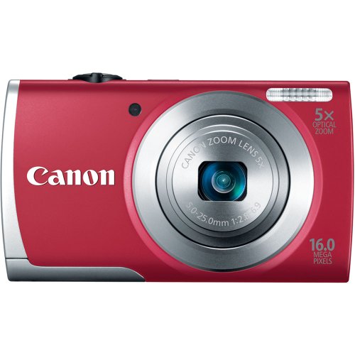Canon PowerShot A2500 16MP Digital Camera with 2.7-Inch LCD (Red)