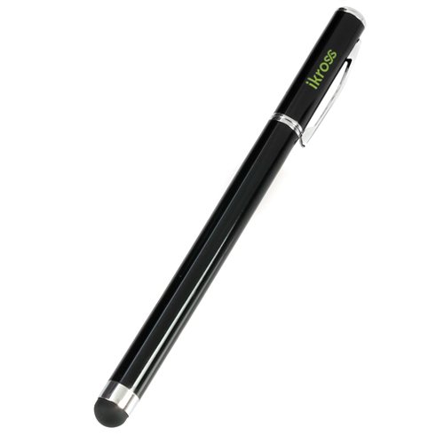 iKross Stainless Steel Capacitive Stylus with Ball Point Pen (Black) for iPad Mini, iPad 2/3, new iPad, iPhone 5 4S 4 3GS, iPod Touch, Motorola Xoom, Xyboard, Droid, Samsung Galaxy S III/S3 GT-I9300, Asus Eee Pad Transformer, Asus Memo, Asus Padfone , Acer Iconia, ViewSonic gTablet, Toshiba Thrive, Superpad, HP Touchpad, Blackberry Playbook & Other tablets - Retail Packaging