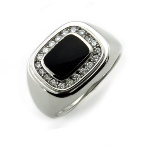 Sterling Silver Men's Ring w/ Onyx (Size 10.5) Available Size: 8, 8.5, 9, 9.5, 10, 10.5, 11, 11.5, 12, 12.5, 13, 13.5