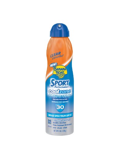 Banana Boat Sport Cool Zone Sunscreen Continuous Spray SPF 30, 6 Fluid Ounce
