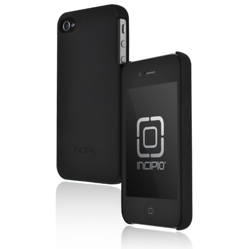 Incipio iPhone 4/4S feather Ultralight Hard Shell Case - 1 Pack - Carrying Case - Retail Packaging - Black Absolute