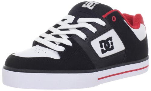 DC Men's Pure Fashion Sneaker,Black/White/Red,10.5 M US