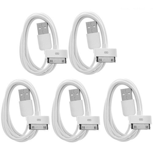 (5 PACK) USB Sync/Charging Cable (3 ft) for Apple iPhones & iPods