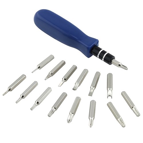 eForCity Magnetic Screwdriver Set w/ 15 bits Great for Cellphones, Computers, Gaming Devices Includes: T6, TORX®, PHILIPS, SLOTTED, SPANNER, TRI-WING®, BENT PRY TOOL, ROUND AWL, RESET PIN for Game Boy Advance, Nintendo Wii, DS Lite, NDS