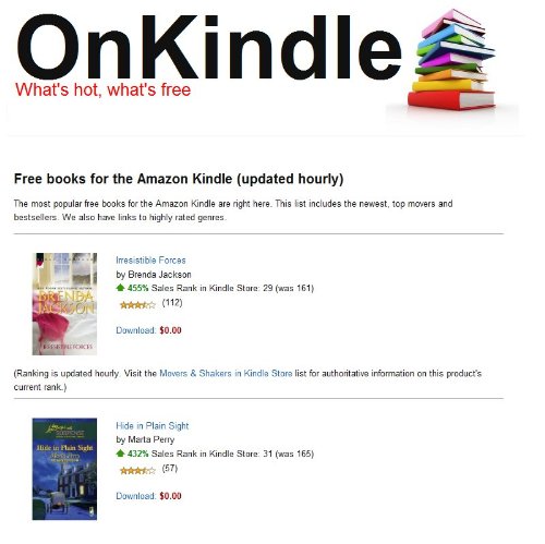 Free books OnKindle -- bestsellers, top movers, new