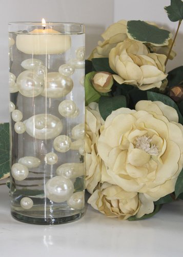 Unique Ivory & White Pearl Beads Including Clear Water Pearls. Great for Wedding Centerpieces and Decorations