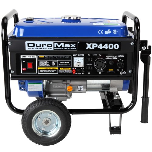 DuroMax XP4400 4,400 Watt 6.5 HP OHV 4-Cycle Gas Powered Portable Generator With Wheel Kit