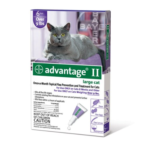 Bayer Advantage II Purple 6-Month Flea Control for Cats, 9-Pound