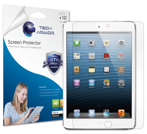 Tech Armor Apple iPad Mini Premium HD Clear Screen Protector with Lifetime Replacement Warranty [3-Pack] - Retail Packaging