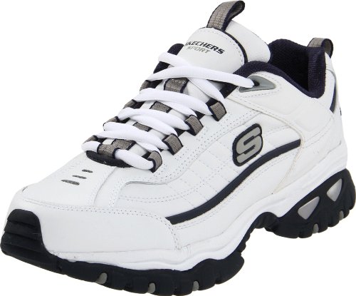 Skechers Men's Energy Afterburn Running Shoe,White/Navy,9.5 M