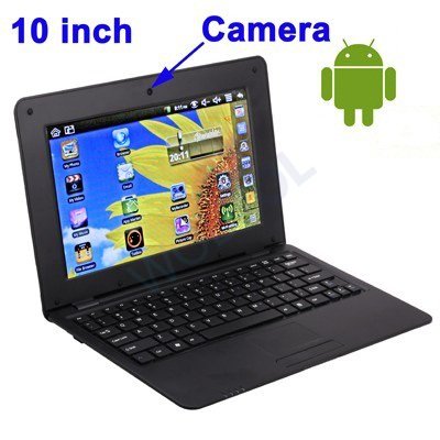 WolVol NEW (Android 4.0 - 1GB RAM) SOLID BLACK 10inch Laptop Notebook Netbook PC, WiFi and Camera with Flash Player (Includes Mini PC Mouse)