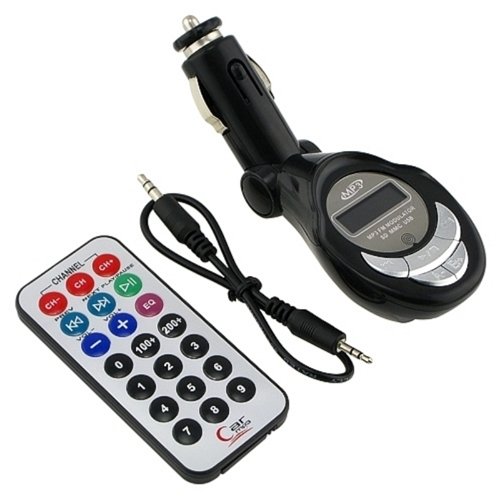 SD/MMC/USB/MP3 Wireless In Car FM Transmitter with Remote (Black)