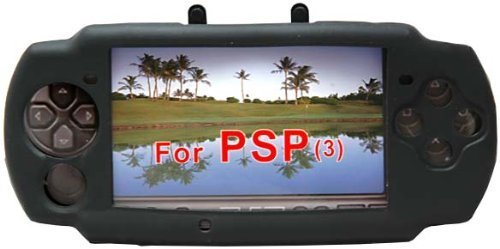 BLACK Soft Rubber Jelly Silicone Skin Cover Case for Sony Play Station Portable PSP 3000. CrazyOnDigital Retail Package