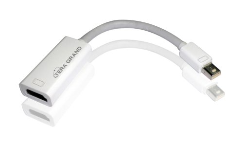Tera Grand - Premium Mini DisplayPort / Thunderbolt to HDMI Adapter Cable with Audio Support - for Apple MacBook, MacBook Pro, MacBook Air, iMac, Mac mini, Mac Pro, and Microsoft Surface Pro - High Quality ABS Plastic Housing - in Retail Packaging