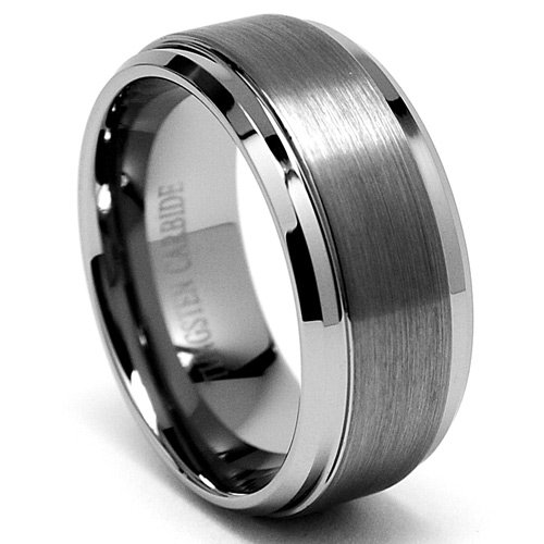 9MM High Polish / Matte Finish Men's Tungsten Ring Wedding Band Size 10