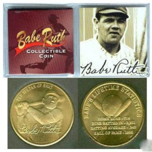 BABE RUTH 24K GOLD PLATED COLLECTIBLE COIN