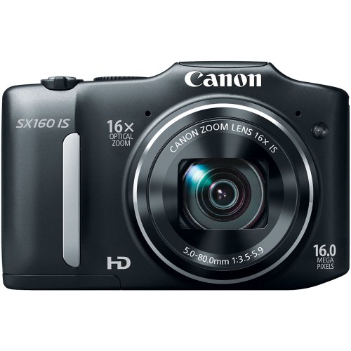 Canon PowerShot SX160 IS 16.0 MP Digital Camera with 16x Wide-Angle Optical Image Stabilized Zoom with 3.0-Inch LCD (Black)