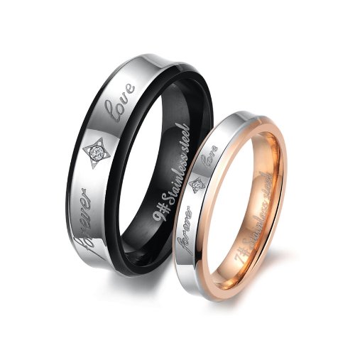 Fashion Black Plated His & Hers Gold-plated Titanium Steel Couples 