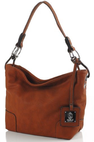 Noble Mount Simple Classic Everyday Hobo/Handbag - Brown