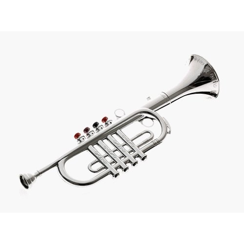 Silver Plastic Toy Trumpet 16.5