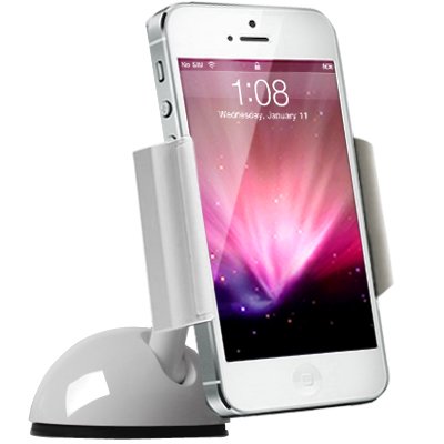 Koomus Dashboard Windshield iPhone Car Mount Holder for iPhone 5 4S 4 3GS iPod Touch Samsung Galaxy S3 S4 Note 2 Google Droid GPS Smartphone car mount in White