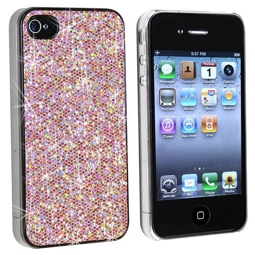 Snap-on Case Compatible With Apple® iPhone® 4 AT&T, Light Pink Bling
